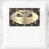 Glitter Gold Lash Eyes uit het zwart bedankt Sepia Rechthoekige Sticker (Tas)