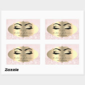 Glitter Gold Lash Eyes van Pink Diamond Dank Rechthoekige Sticker (Vel)