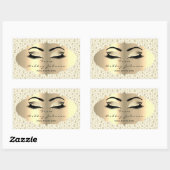 Glitter Gold Lash Eyes van White Diamond Dank Rechthoekige Sticker (Vel)