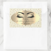 Glitter Gold Lash Eyes van White Diamond Dank Rechthoekige Sticker (Tas)