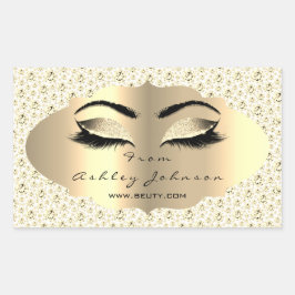 Glitter Gold Lash Eyes van White Diamond Dank Rechthoekige Sticker