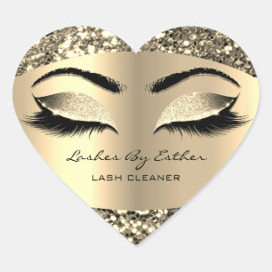 Glitter Gold Lashes van Cleaner Heart Makeup Hart Sticker