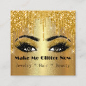 Glitter Gold Logo Drip VIP Gold Makeup Vierkante Visitekaartje (Voorkant)