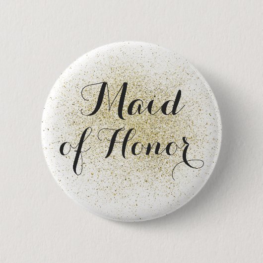 Glitter Gold Maid of Honor Button (Voorkant)