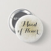 Glitter Gold Maid of Honor Button (Voorkant /achterkant)