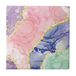Glitter Gold Marble Pastel Colors Tegeltje