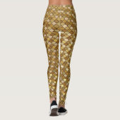 Glitter Gold Mermaid Fish Scales Leggings (Achterkant)