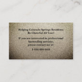 Glitter Gold Mixologist Bartender Visitekaartje (Achterkant)