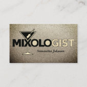 Glitter Gold Mixologist Bartender Visitekaartje (Voorkant)