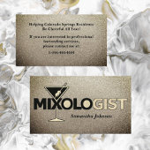 Glitter Gold Mixologist Bartender Visitekaartje