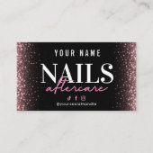 Glitter Gold Nails Aftercare Card Visitekaartje (Voorkant)