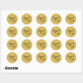 Glitter Gold Ondertekende kopie Schrijver Auteur Ronde Sticker (Vel)