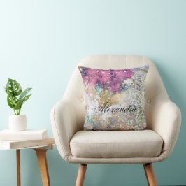 Glitter Gold Paars Galaxy Marble Kussen