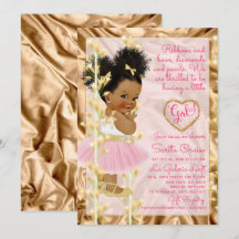 Glitter Gold & Pink Girl Baby shower Etnisch