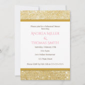 Glitter Gold Pink repetitie Inbeluitnodiging Kaart (Voorkant)