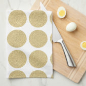 Glitter Gold Polka Dots Theedoek (Quarter Fold)