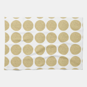 Glitter Gold Polka Dots Theedoek