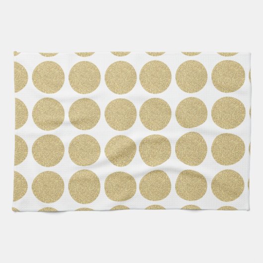 Glitter Gold Polka Dots Theedoek (Horizontaal)
