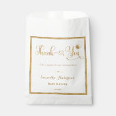 Glitter Gold Princess Elegant Dank Baby shower Bedankzakje (Voorkant)