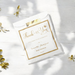 Glitter Gold Princess Elegant Dank Baby shower Bedankzakje