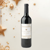 Glitter Gold Princess Ornament Baby shower Wijn Etiket