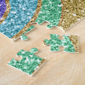 Glitter Gold Rainbow Aqua Waterverf Legpuzzel (Zijkant)