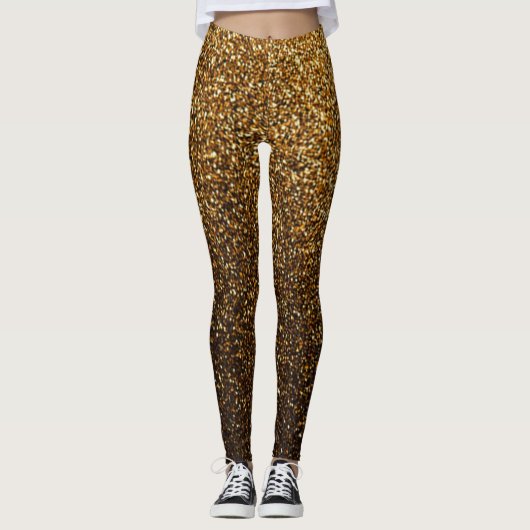 Glitter Gold Rave Love Leggings (Voorkant)
