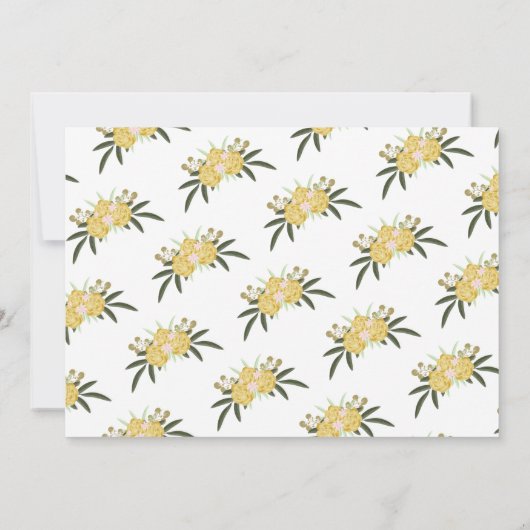 Glitter Gold Roos en botanische bladeren 60e verja Kaart (Achterkant)