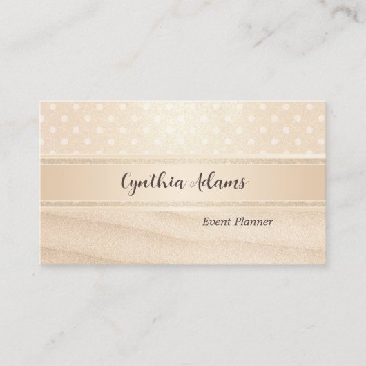 Glitter Gold Sandy Sparkle Event Planner Visitekaartje (Voorkant)