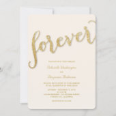 Glitter Gold Script for ever Wedding Invite Kaart (Voorkant)