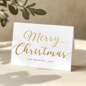 Glitter Gold Script Vrolijke Kerstvakantie Kaart