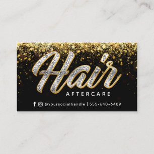 Glitter Gold Shining Hair Aftercare Card Visitekaartje