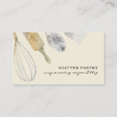 Glitter Gold Silver Pastry bakkerij ivoor Visitekaartje (Voorkant)
