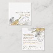 Glitter Gold Silver Pastry bakkerij luxe Vierkante Visitekaartje (Voorkant / Achterkant)