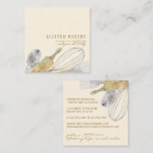 Glitter Gold Silver Pastry bakkerij luxueuze bord Vierkante Visitekaartje (Voorkant / Achterkant)
