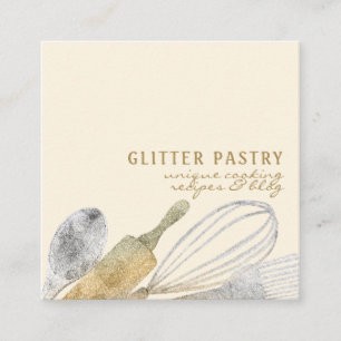 Glitter Gold Silver Pastry bakkerij luxueuze bord Vierkante Visitekaartje