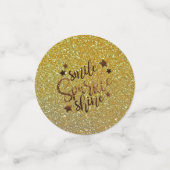 Glitter Gold Smile, Shine, Sparkle Table Confetti (Kleine voorkant)