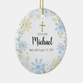 GLITTER Gold Snowflake Baptisme Ornament God Bless (Rechts)