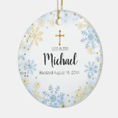 GLITTER Gold Snowflake Baptisme Ornament God Bless (Links)