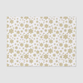Glitter Gold Snowflakes op wit Tissuepapier (Voorkant)