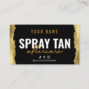 Glitter Gold Spray Tan Nastruction Card Visitekaartje