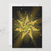 Glitter Gold Star Quinceanera Kaart (Achterkant)