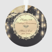 Glitter Gold Stars 50e Jubileum voor bruiloft Ornament (achterkant)