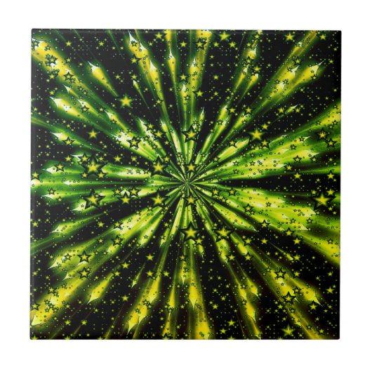 Glitter Gold Stars Keramische Tegel Tegeltje (Voorkant)