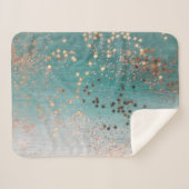 Glitter Gold Stars op Blauwgroen Sherpa Deken (Voorkant (horizontaal))