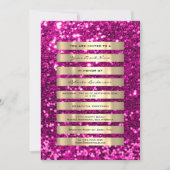 Glitter Gold Stripes Champagne Blush Pink Fuchsia Kaart (Voorkant)