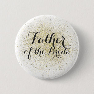 Glitter Gold Vader van de Bruid Button