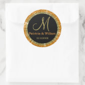 Glitter Gold Wedding Monogram zegels (Tas)