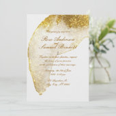 Glitter Gold Wedding Uitnodiging (Staand voorkant)