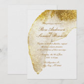 Glitter Gold Wedding Uitnodiging (Voorkant / Achterkant)